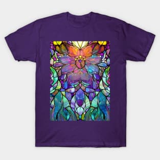 Stained Glass Lotus Flower T-Shirt